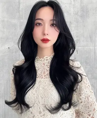 ロング カラー ヘアアレンジ レイヤー/髪質改善 縮毛/ハッシュカットのヘアスタイル