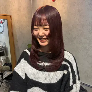 ミディアム カラー 暖色カラー/パラッと Bob/モエのヘアスタイル