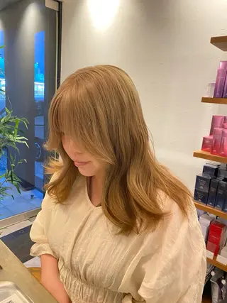 ミディアム カラー 希優🌺ソムリエ /ブリーチ/カットのヘアスタイル