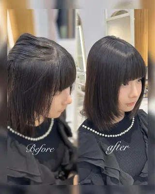 セミロング 𝐑𝐞𝐨/透明感 𝐜𝐨𝐥𝐨𝐫のヘアスタイル