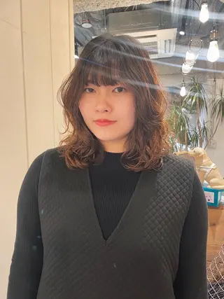 セミロング パーマ 狩野 羅夢のヘアスタイル