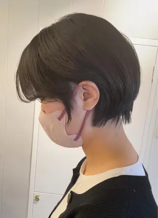 ショート 日比崚介🍀 おくれげ小顔カットのヘアスタイル