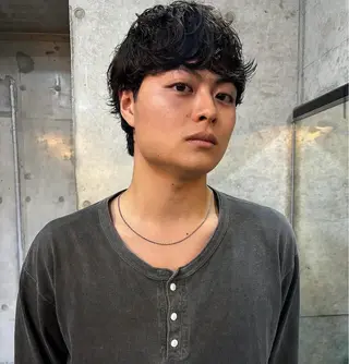 ショート カラー パーマ ヘアアレンジ メンズ キッズ デザインパーマ メンズカット 郁美のヘアスタイル