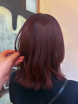 ミディアム カラー 淀 小南津のヘアスタイル