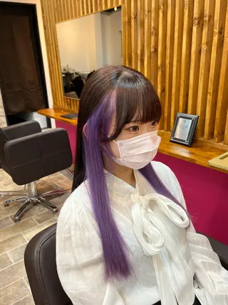 ロング カラー ヘアカラー&縮毛矯正 STAR☆RIVERのヘアスタイル