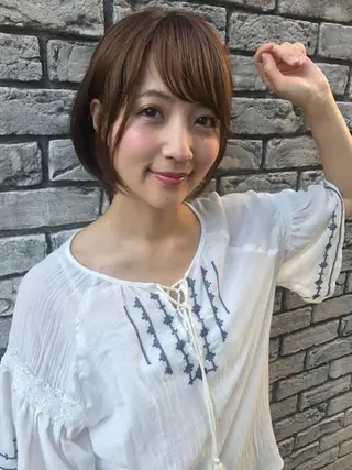 ショート カラー パーマ 羽田 ひろむのヘアスタイル