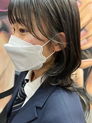 ミディアム カラー パーマ ヘアアレンジ メンズ キッズ ネイル マツエク・マツパ アイブロウ 久木原 ゆりのヘアスタイル