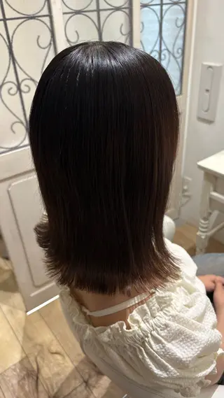 ミディアム カラー 似合わせ 顔周りYUUGAのヘアスタイル