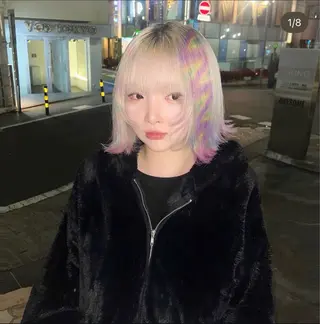 カラー デザインカラー🍬✨ 透明感カラー✨ナナのヘアスタイル