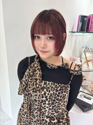 ショート カラー SAYAKA 🍒／ボブ／暖色のヘアスタイル
