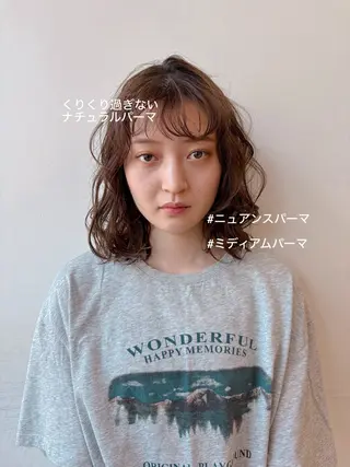 パーマ ボブ/ミディアム 親しみやすさ/さくらのヘアスタイル