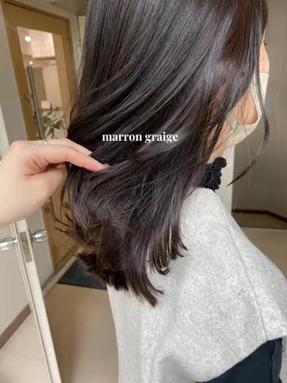 セミロング カラー 大形 誉のヘアスタイル