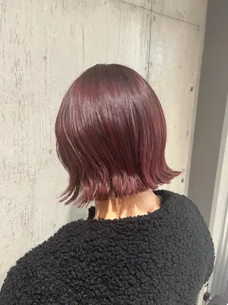 ミディアム カラー ヘアアレンジ ボブ×艶カラー 特化・リクト💥のヘアスタイル