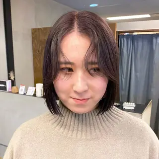 ミディアム カラー パーマ ヘアアレンジ メンズ キッズ ネイル マツエク・マツパ アイブロウ 前川 朋香のヘアスタイル