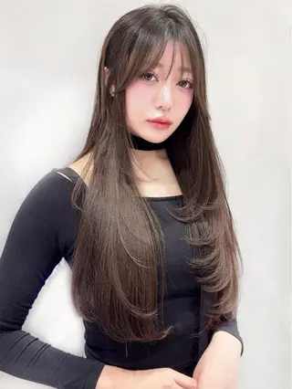 ミディアム カラー 木屋元一/透明感 /前髪/ショートボブのヘアスタイル