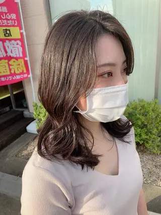 ミディアム 保野加/トレンドボブ 透明感爆発カラーのヘアスタイル