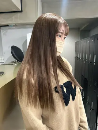 ロング カラー パーマ ヘアアレンジ メンズ キッズ ネイル マツエク・マツパ アイブロウ ハイトーン/透け感 カラー🎀真香のヘアスタイル