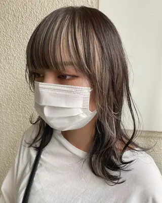 ミディアム カラー パーマ ヘアアレンジ メンズ キッズ ネイル マツエク・マツパ 🌈デザインヘア職人 Kaede🌈のヘアスタイル