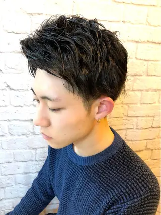 ミディアム パーマ ヘアアレンジ メンズ 【メンズカット】 黒田美穂のヘアスタイル