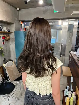セミロング カラー 土田かほ/本日🈳 透明感カラー🍃のヘアスタイル