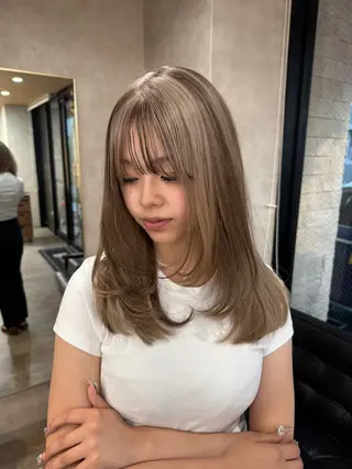 セミロング カラー RIENS aura / ayu ♡のヘアスタイル