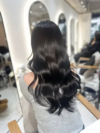 ロング 韓国ヘア/艶髪ロング グレージュ/kanaのヘアスタイル