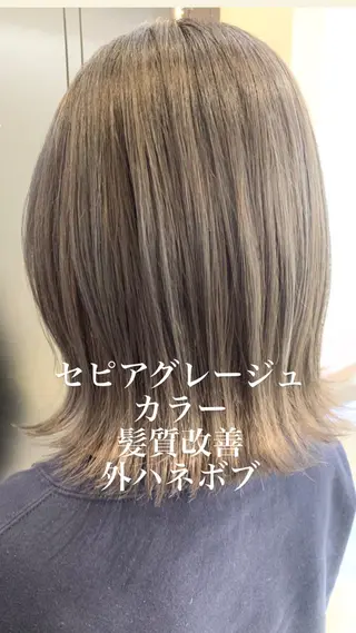 ミディアム カラー 似合わせカラー/艶 髪質改善/ヨシザキのヘアスタイル