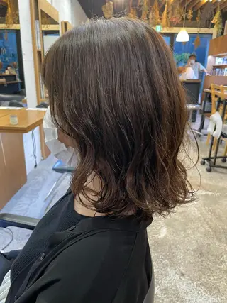 ミディアム カラー パーマ 🌿レイヤーボブ/パ ーマ🌿 木梨健太のヘアスタイル