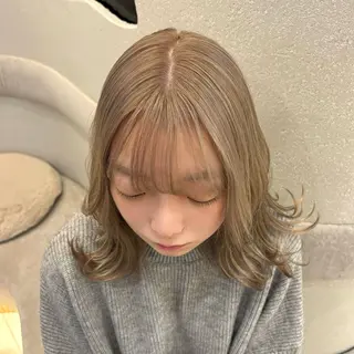 ミディアム カラー 梅田美容室 山崎海波のヘアスタイル