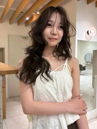 ロング カラー 似合わせカットカラー りおなのヘアスタイル