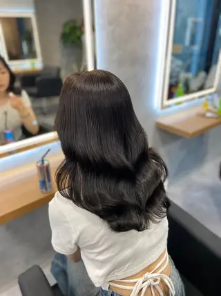 ロング カラー ヘアアレンジ レイヤー×透明感カラ ーHAYATOのヘアスタイル