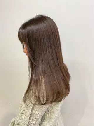セミロング 透明感♡グレージュ ♡ミルクティー♡のヘアスタイル
