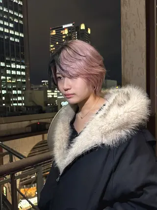 ショート 人気サロン縮毛矯正 ボブカットカラーのヘアスタイル