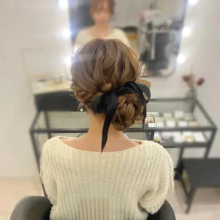 セミロング ヘアアレンジ Mikazuki オーナーTeradaのマツエク・マツパデザイン