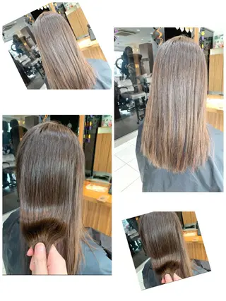 ミディアム カラー パーマ 白髪ぼかしハイライト 柳川拓哉のヘアスタイル