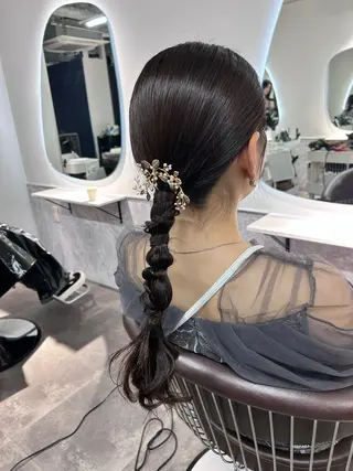 ロング ヘアアレンジ ブリーチ/エクステ/ 新宿/アリルのヘアスタイル