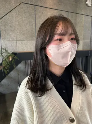 セミロング カラー パーマ ヘアアレンジ 押切 響 のヘアスタイル