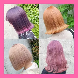 ミディアム カラー ヘアアレンジ メンズ キッズ 💟Chloe原宿店 🩶ハイトーンのヘアスタイル