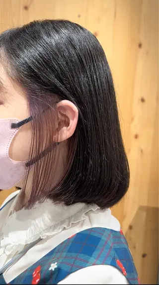ミディアム カラー スキバサミを使わない カット🌼唯🌼のヘアスタイル