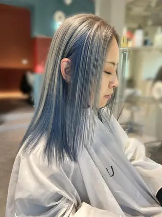 ミディアム カラー fuuka/ ハイトーン/海外ヘアのヘアスタイル