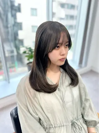 セミロング カラー パーマ ヘアアレンジ メンズ キッズ 骨格レイヤーカット 🌿美髪縮毛矯正のヘアスタイル