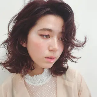 ミディアム カラー 山下 千明のヘアスタイル