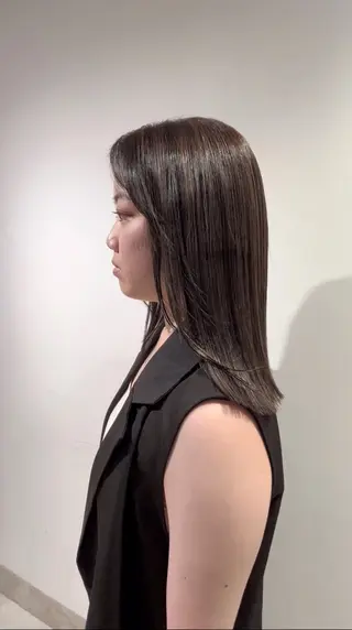 ミディアム カラー スキバサミを使わない カット🌼唯🌼のヘアスタイル