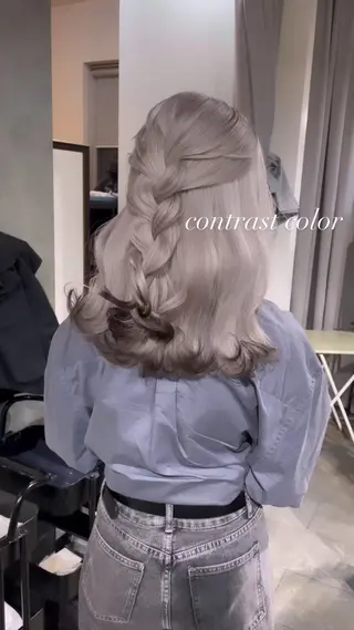 セミロング カラー 💜ハイトーン💛 マジカルかいちゃんのヘアスタイル