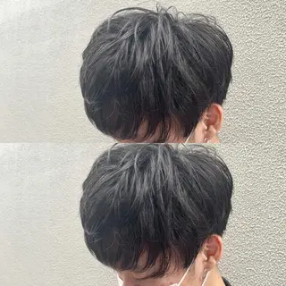 パーマ メンズ 韓国風🇰🇷うる艶 レイヤー/海青🫧のヘアスタイル