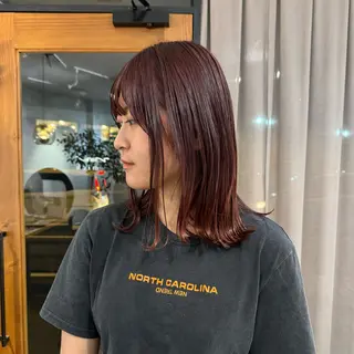 ミディアム カラー 吉田 葉音のヘアスタイル