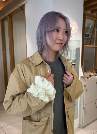 セミロング カラー 似合わせカットカラー りおなのヘアスタイル