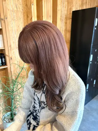 カラー まろみ暖色×ボブ ×chia🕯のヘアスタイル