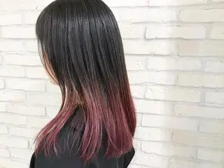 セミロング カラー 横浜🍒ルーツカラー エクステ/RIEのヘアスタイル