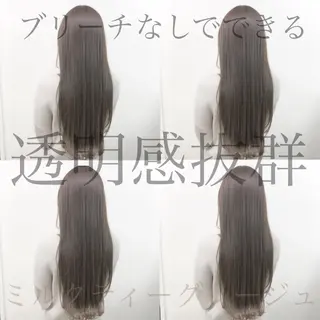 ロング カラー レイヤーカット 透明感カラーのヘアスタイル